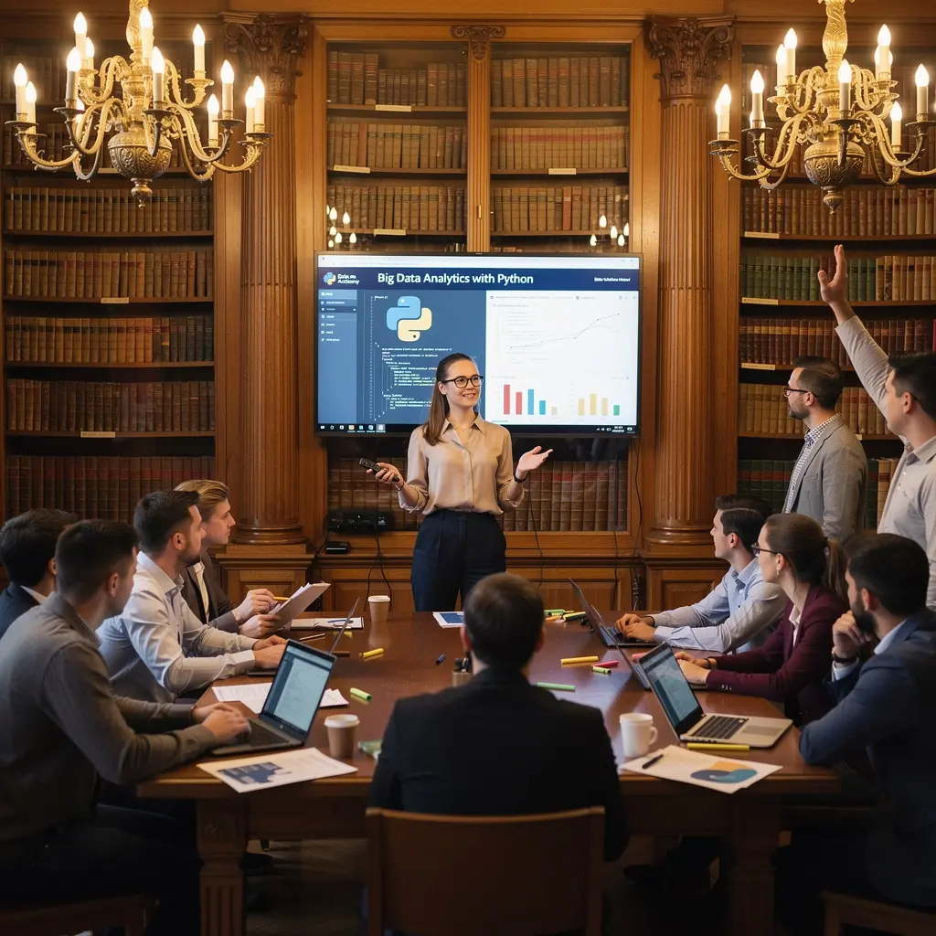 Képzés résztvevői, akik laptopon dolgoznak adatvizualizációs projekteken.